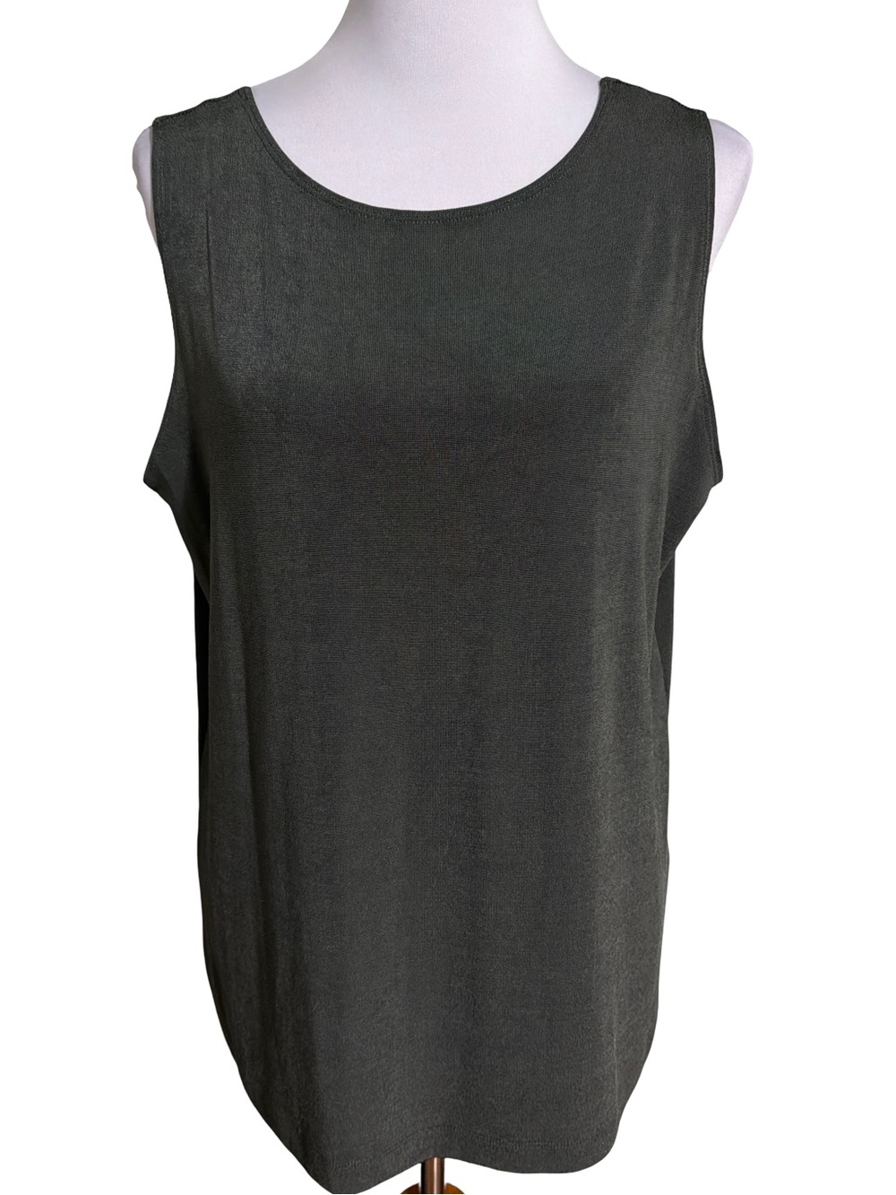 Chico's Olive Green Crewneck Tank Top Size 3